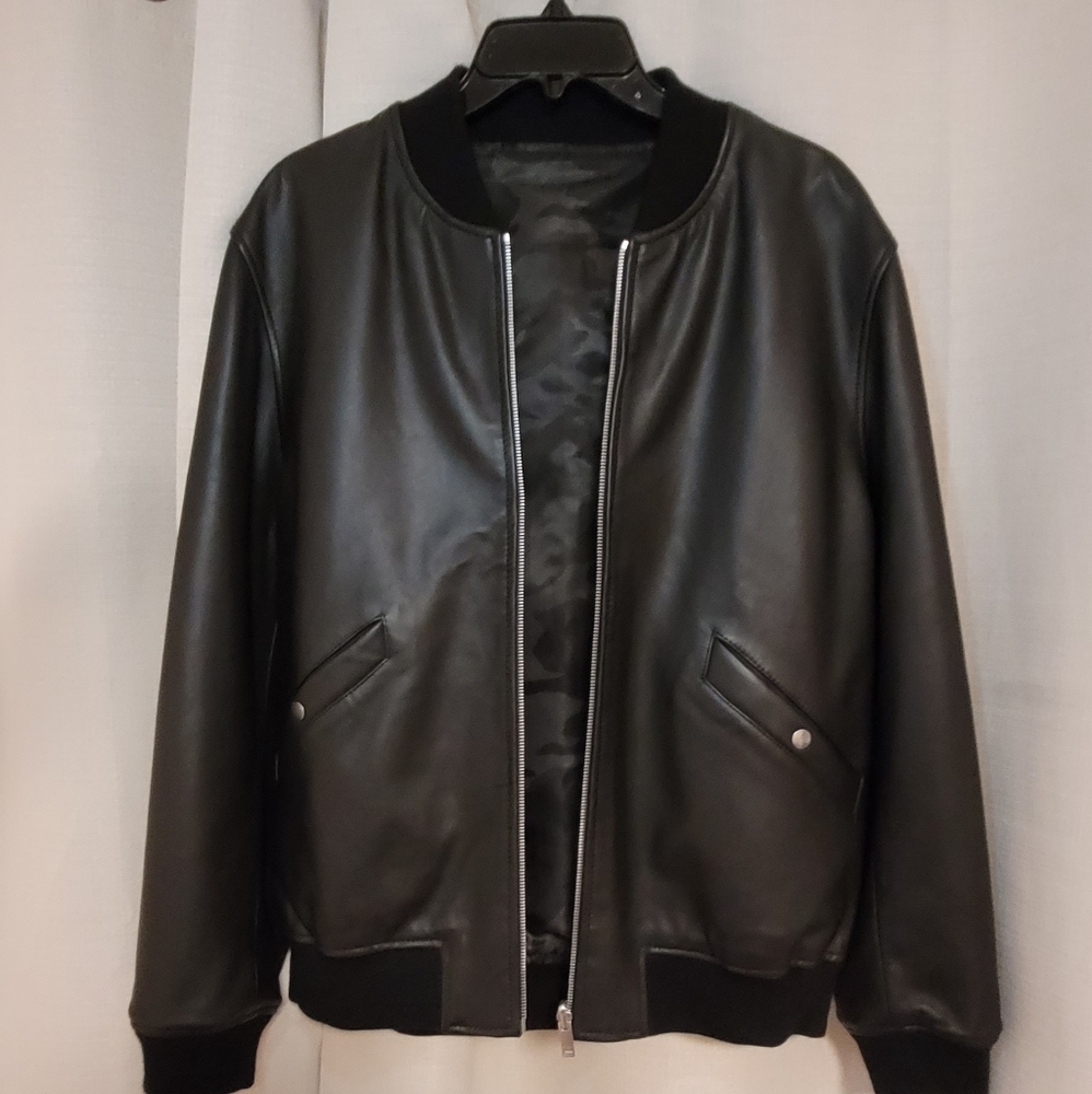 Sandro Paris 100% lamb leather reversible jacket